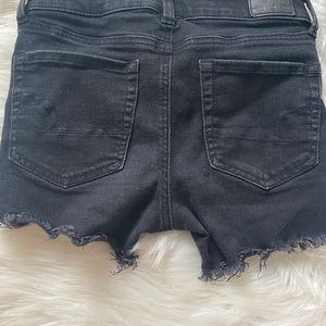 women’s black american eagle jean shorts